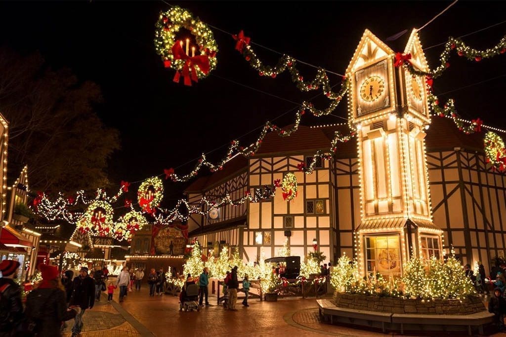 Busch Gardens Christmas Town lights